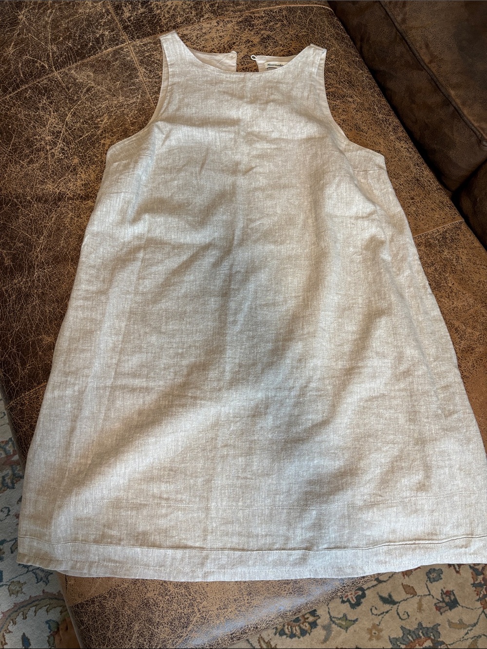 Abercrombie & Fitch Cream Sleeveless A-Line Dress